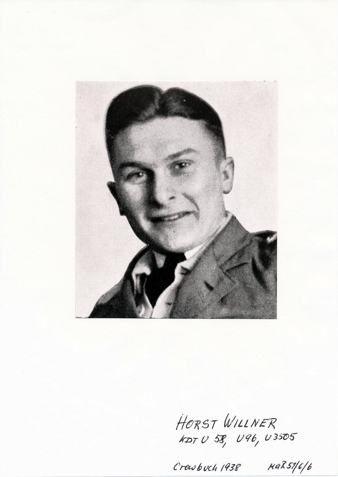 Portrait of Horst Willner as officer cadet of the Kriegsmarine
