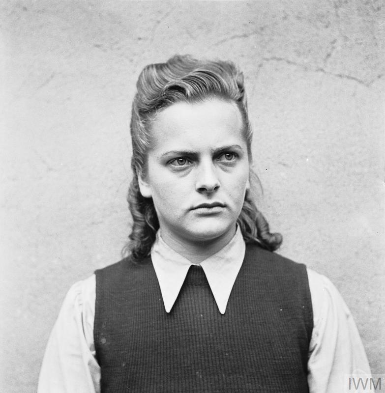 Irma Grese during the Belsen trials in which she would be sentenced to death.